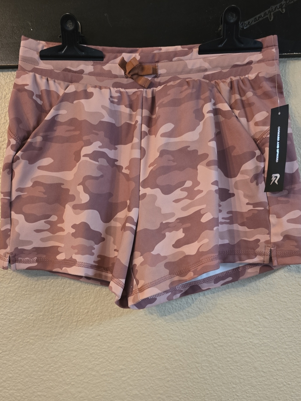 Women’s Rose Camo Athletic Shorts with Drawcord